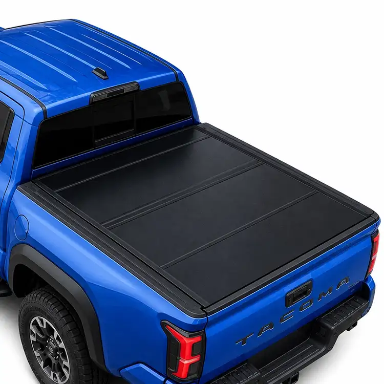Toyota Tacoma üçün Aşağı Profilli Sərt Dördqat Qatlanan Toneau Qapağı